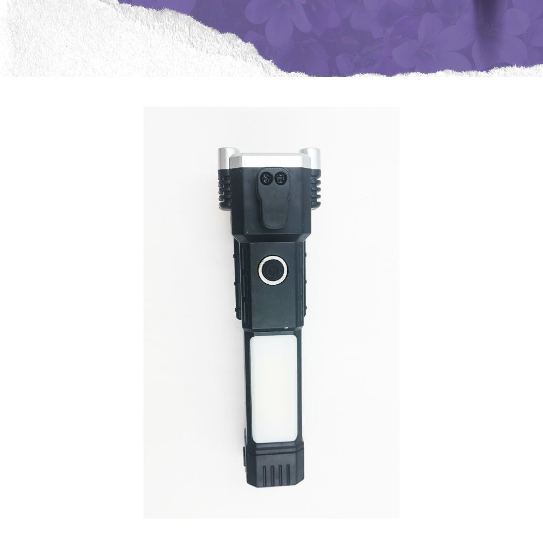 Rechargeable Super Bright LED Flashlight with Safety Hammer