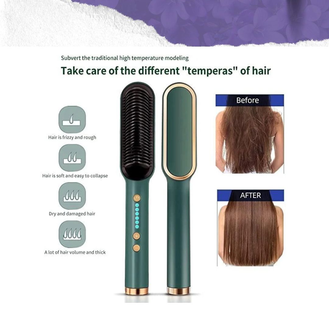2 in 1 Hair Straightener Brush