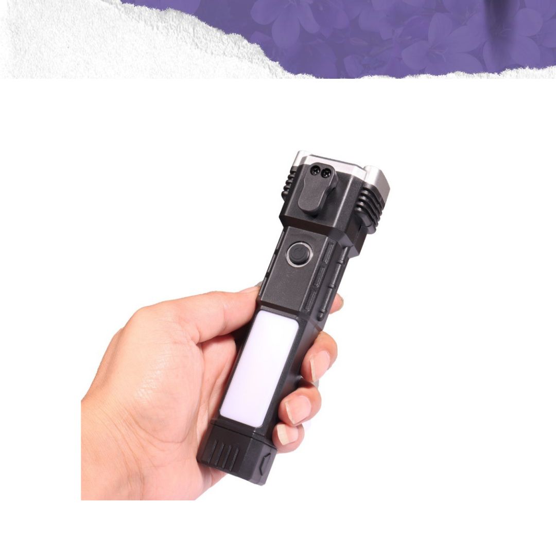 Rechargeable Super Bright LED Flashlight with Safety Hammer
