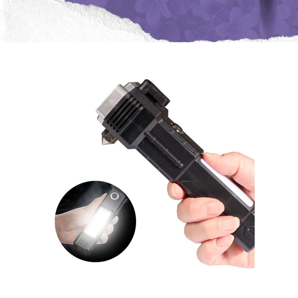 Rechargeable Super Bright LED Flashlight with Safety Hammer