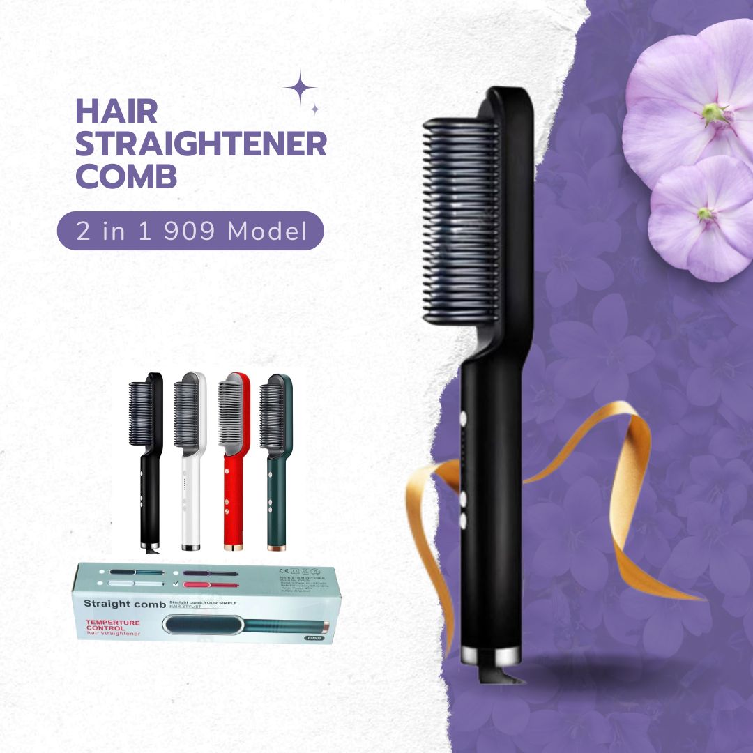 2 in 1 Hair Straightener Brush